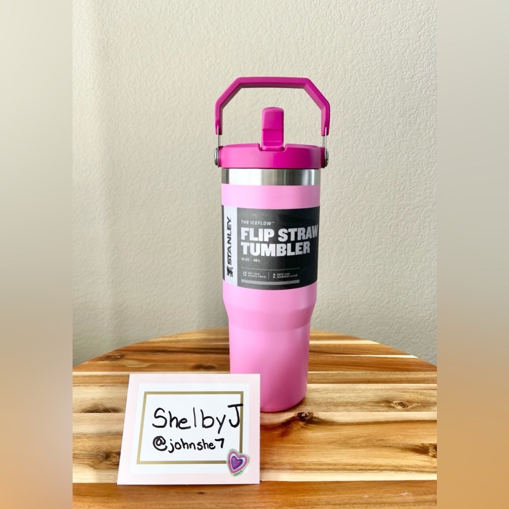 Stanley Iceflow Flip Straw 30oz Tumbler, PEONY - Brand New